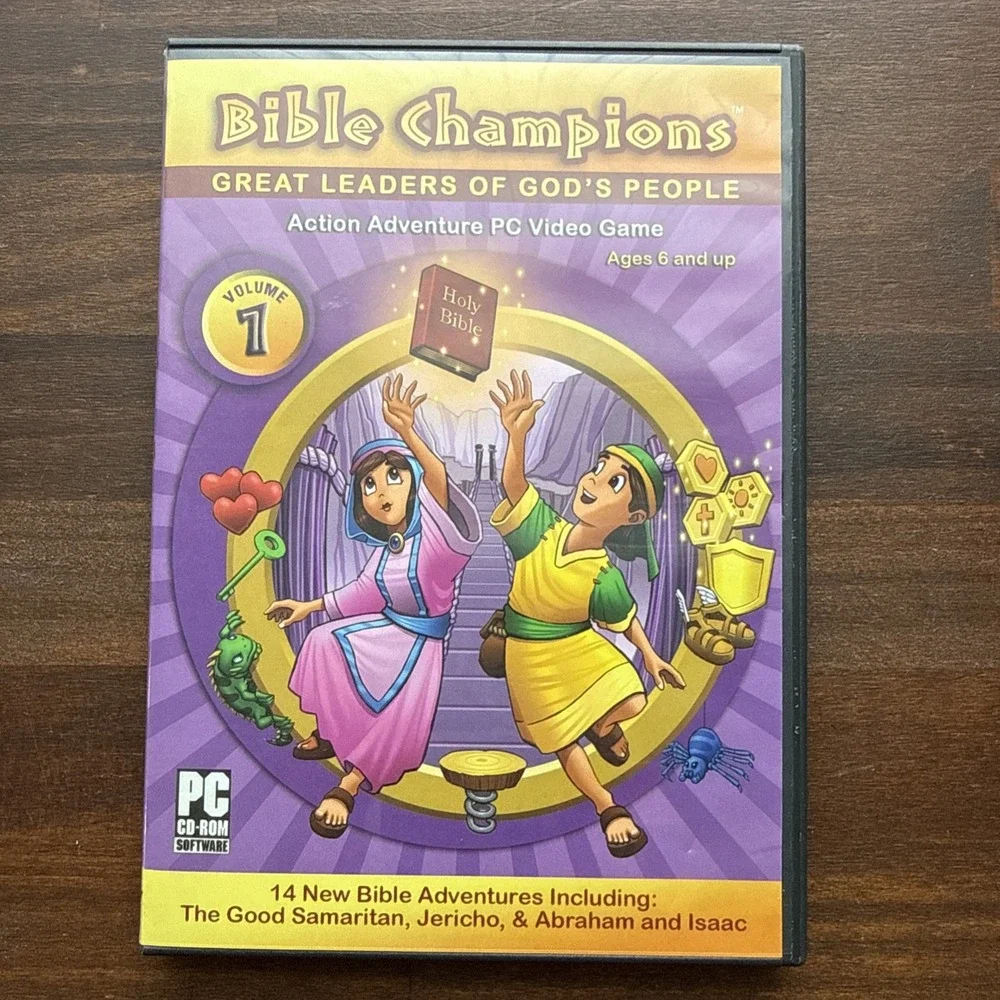 Bible Champions Action Adventure PC Video Game CD-ROM 14 BIBLE STORY GAME LEVELS